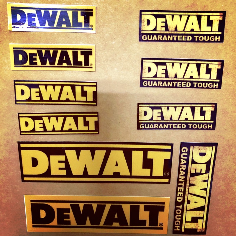 Dewalt 得偉logo 防水pvc貼紙 電動工具 硬漢精神 變形金剛