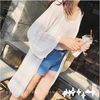 𝑬𝒃𝒃𝒚 - (現+預) 限時優惠 韓版📣寬松上衣 雪紡防曬衣 長袖 薄款開衫 海邊渡假防曬衣 外套罩衫長款開衫沙灘