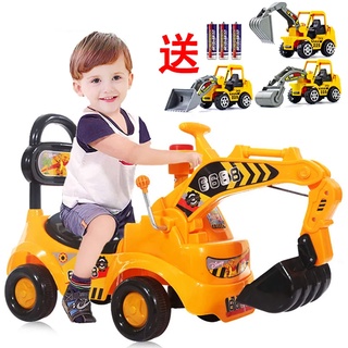 台灣 出貨 可騎大號滑行車 兒童 挖掘機 帶音樂 挖土機 扭扭車 可坐人 玩具 車工程車