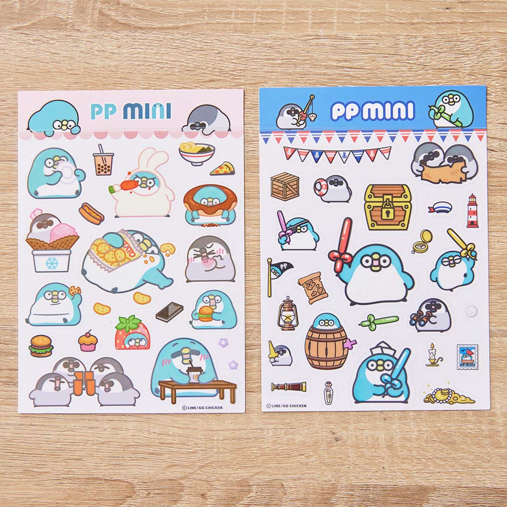 【聚塔創意】PP mini 小小企鵝-手帳貼紙(美食款/海上冒險款)