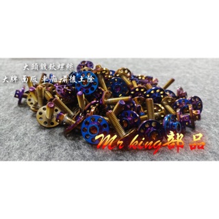 🔱Mr king🔱 大頭螺絲 前後土除 大牌 車牌 腳踏螺絲 車廂 面版 防燙蓋 大頭 鍍鈦 燒鈦 force