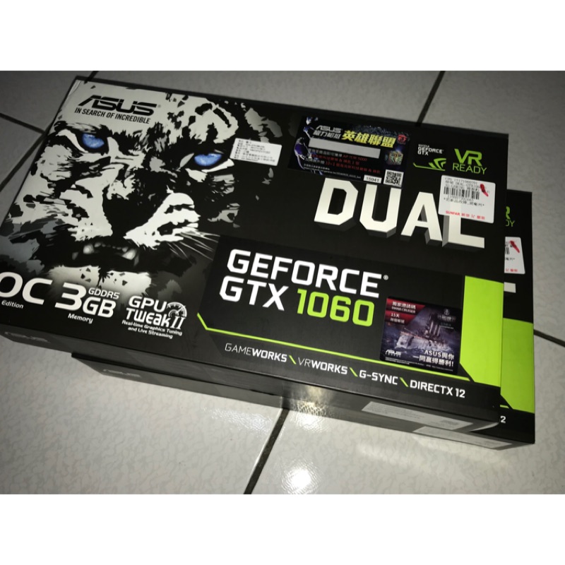 華碩ASUS GeForce GTX1060 DDR5-3GB OC DUAL雪原豹（限梁先生下標）