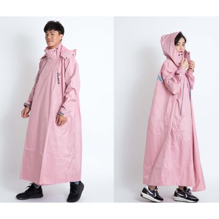 【奧德蒙 官方商品】去去雨水走斜開雙拉鍊專利連身式雨衣 粉紅 OUTPERFORM 臺中倉儲
