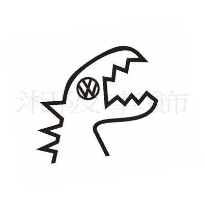 【湘阪車飾】福斯 VOLKSWAGEN 恐龍貼 裝飾POLO/GOLF/Tiguan/GTI/Passat/Touran