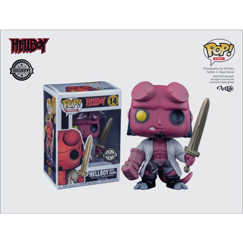 Artlife ㊁ FUNKO POP Comics HELLBOY With Sword 地獄怪客 黃金劍 限定版