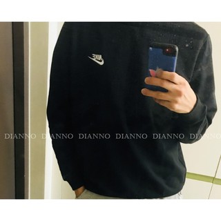 帝安諾 - 實體店面 NIKE SWOOSH CREWNECK 大學T 衛衣 刺繡 小LOGO 804343-010 黑