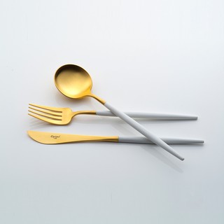 【Cutipol】 GOA WHITE MATT GOLD 餐具(湯匙/餐刀/餐叉)《WUZ屋子》