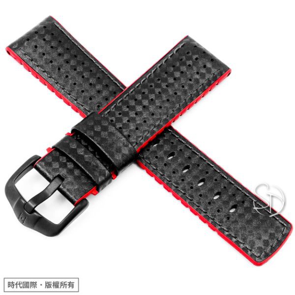 【海奕施 HIRSCH】0912092050 小牛皮錶帶 複合式 橡膠芯 Ayrton L 紅色 附工具 台南 時代