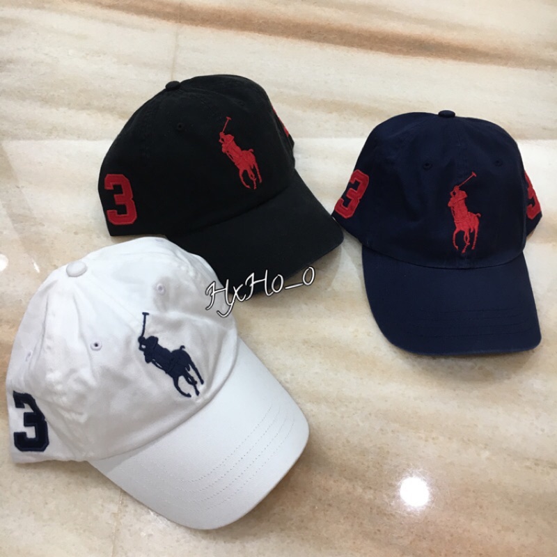 【HxHo_o】 Polo Ralph Lauren 大馬 老帽 帽 帽子 白色 Logo 可調式 藍色 黑色