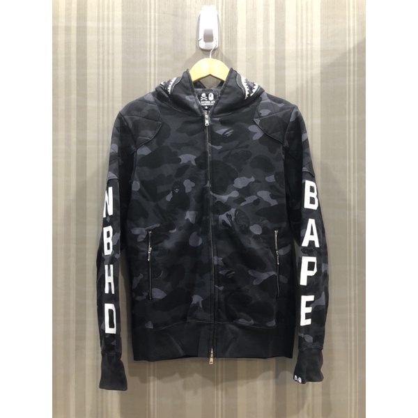 bape x neighborhood 17ss hoodie jacket 鯊魚 鄰居 帽夾 外套 聯名