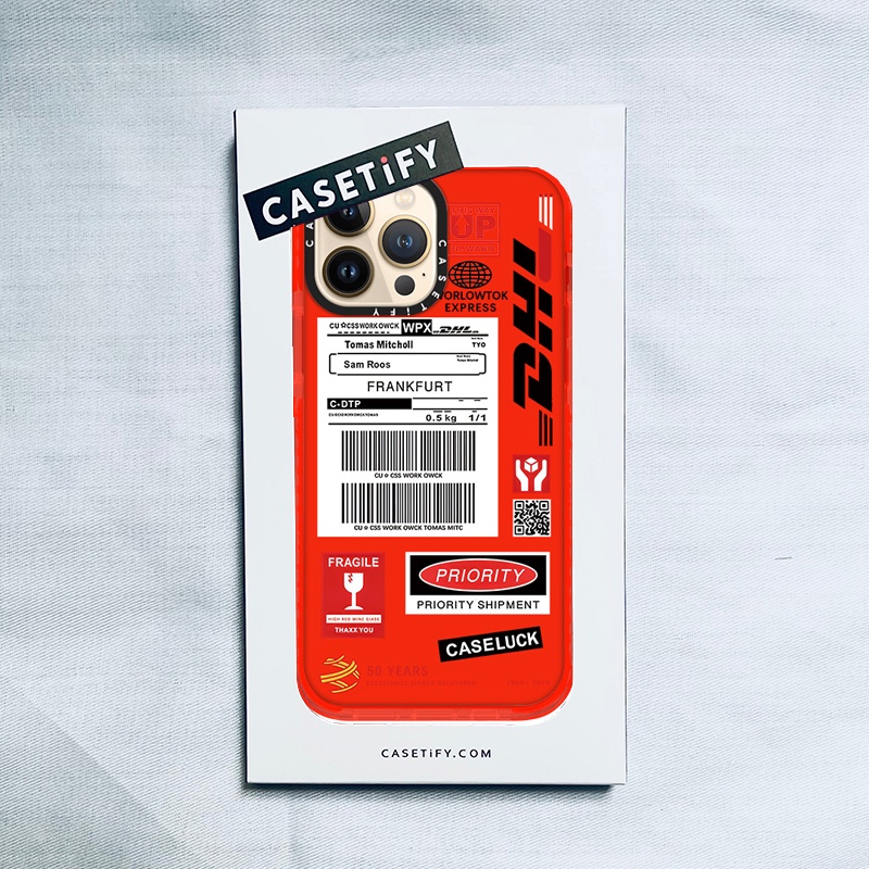 Casetify X DHL 標籤紅色手機殼 IPhone 14 13 12 11 Pro MAX Mini XS MA