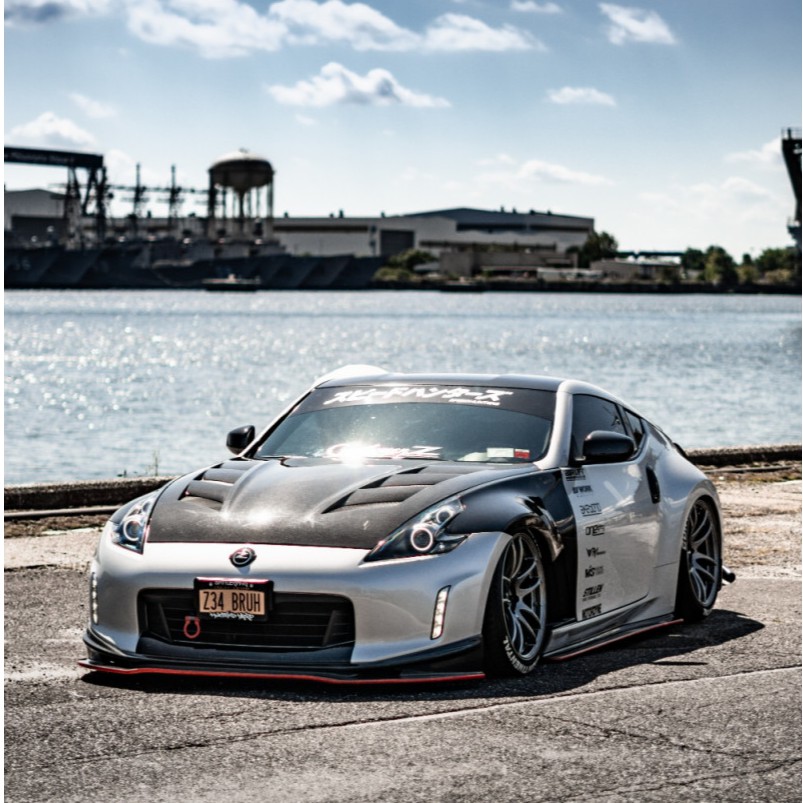 M Garage Nissan 370z Z34 Ams 碳纖維開孔引擎蓋 蝦皮購物
