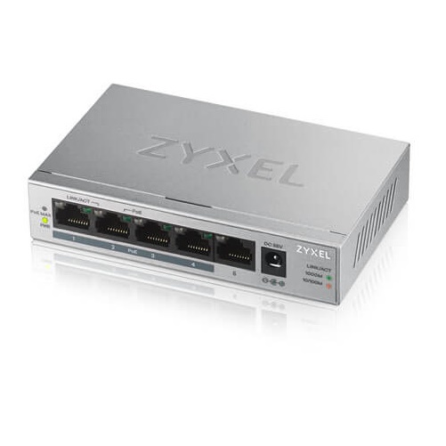 Zyxel合勤 GS1005HP 無網管型5埠Gigabit PoE交換器(金屬殼)(SW148)