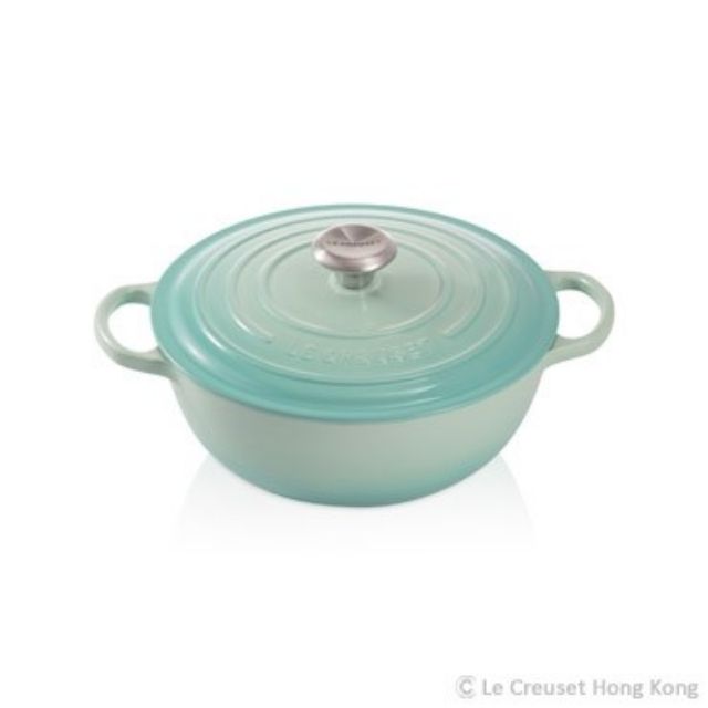 【巧藝廚房用品專賣店】Le Creuset 典藏鑄鐵黑珐瑯26cm媽咪鍋 鋼頭 薄荷綠 特價8200元