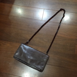 [二手精品包]Prada 咖啡色鏈包 斜揹包