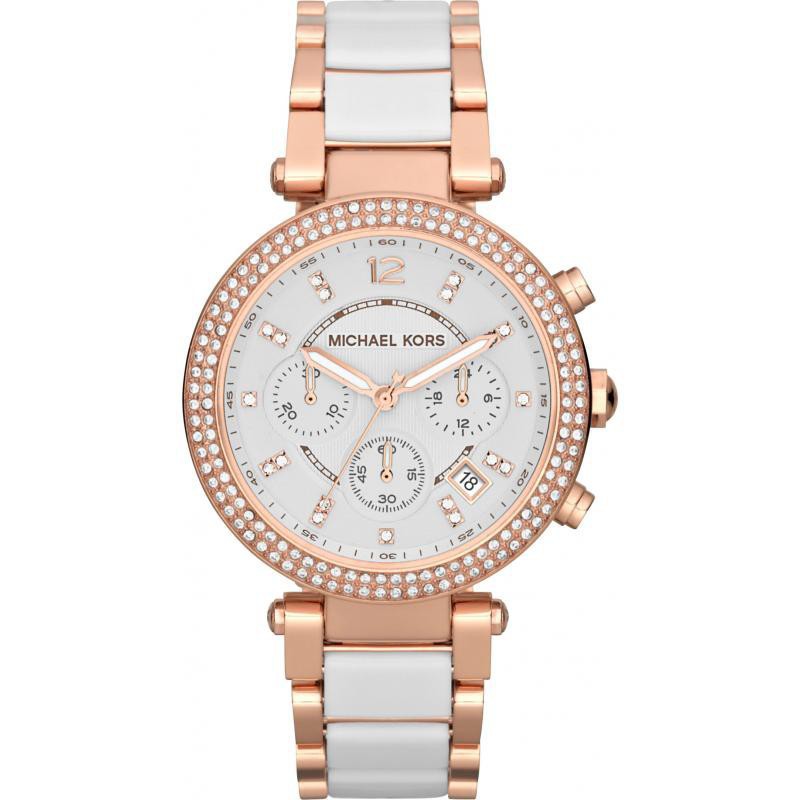 Michael Kors  滿鑽玫瑰金 白錶帶 石英女錶  MK5774 【Watch World-Store   】