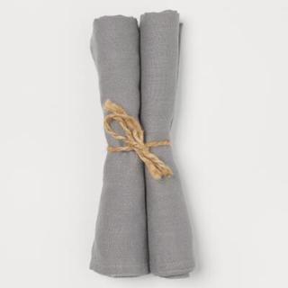 H M Home 2件裝水洗亞麻餐巾 蝦皮購物