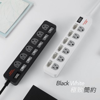 群加 PowerSync 7開6插防雷擊抗搖擺延長線/臺灣製造/1.8M