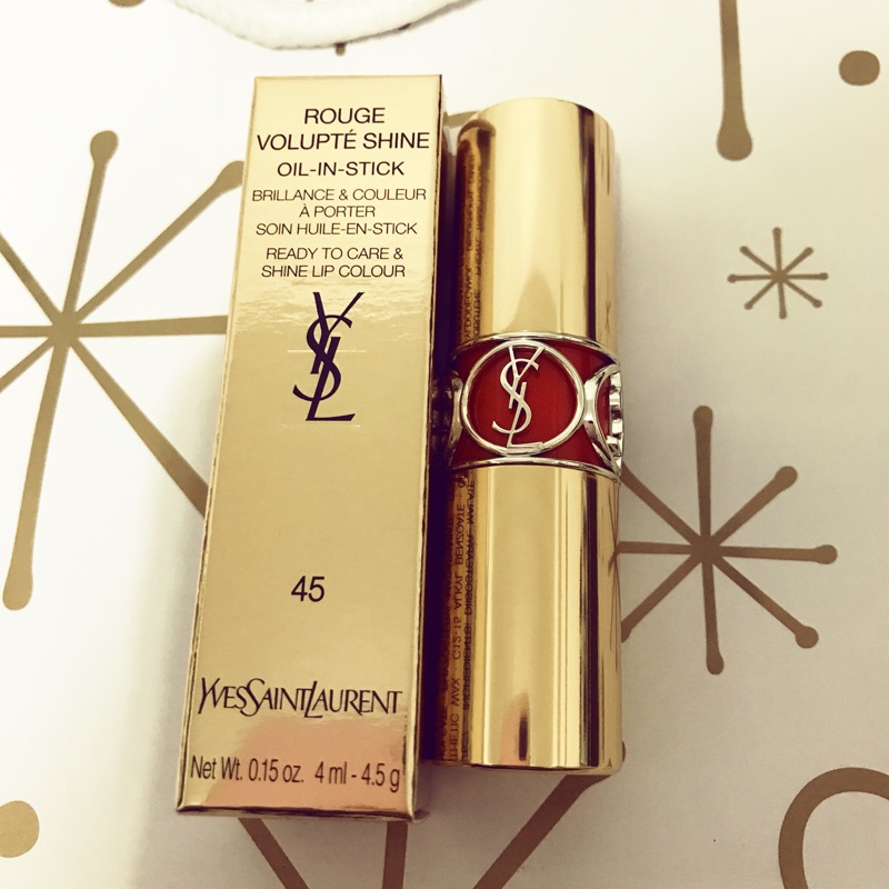 YSL 聖羅蘭 情挑誘光水唇膏 Rouge Volupte Shine #45(色號）現貨