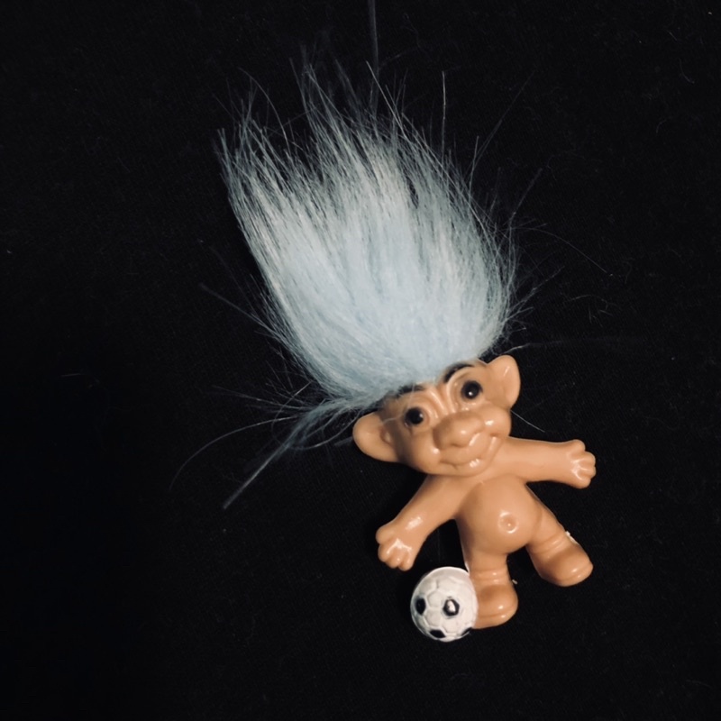 ⚽️老玩具收藏 Troll Doll足球幸運小子 巨魔娃娃魔髮精靈醜娃 小隻公仔娃娃擺飾