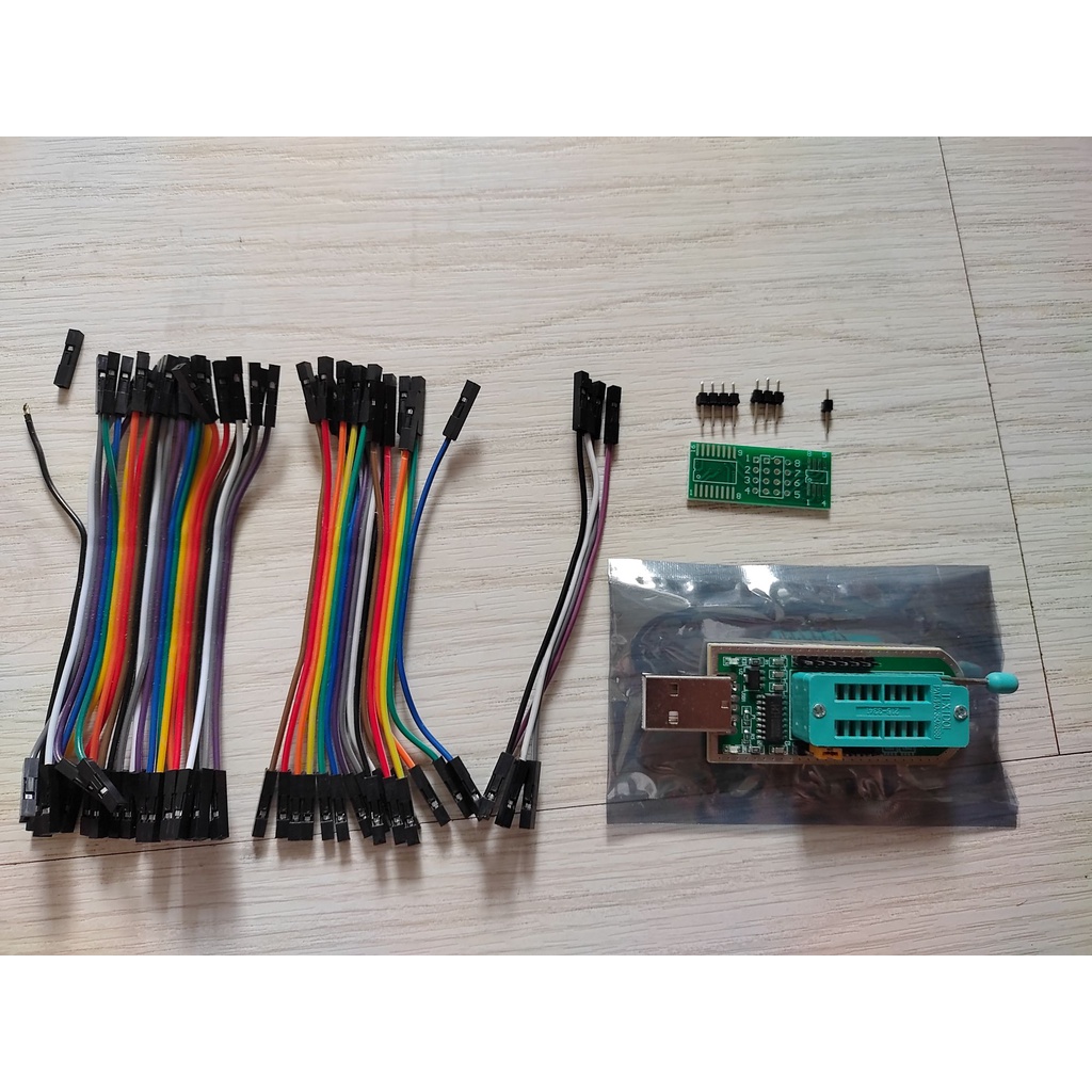 CH341A 編程器 杜邦線 USB BIOS 24、25系列FLASH 燒錄器 彩色 母頭 公