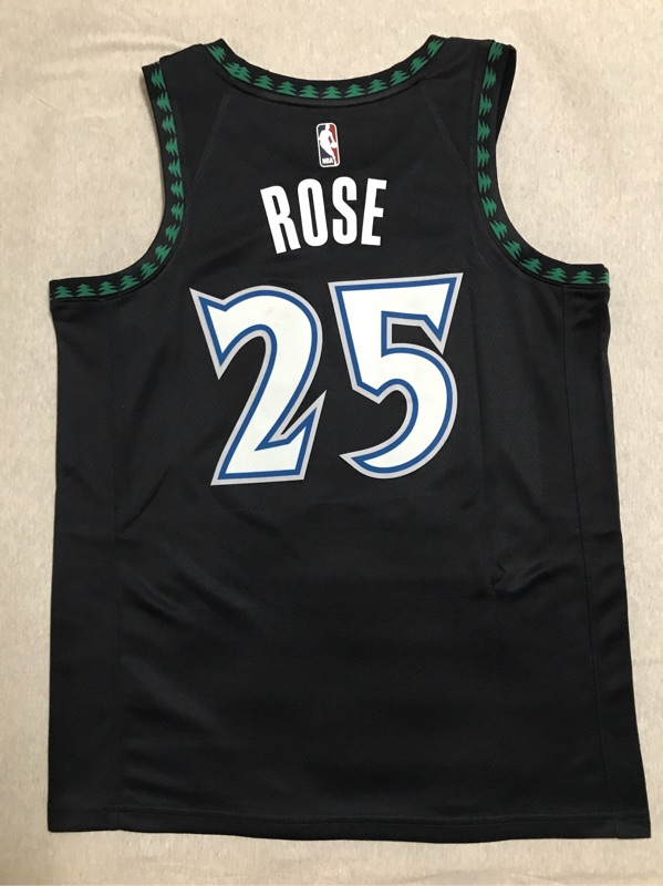 純分享 Derrick Rose 明尼蘇達灰狼森林黑復古球衣 蝦皮購物