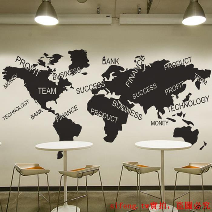 Ins超火爆款英文世界地圖勵志英語公司企業文化墻辦公室教室房背景墻貼壁紙畫 蝦皮購物