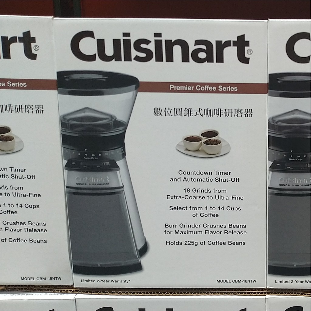 刷卡 Cuisinart 美膳雅 圓錐式18段 咖啡磨豆機 CBM-18NTW《宅配免運》好市多線上代購