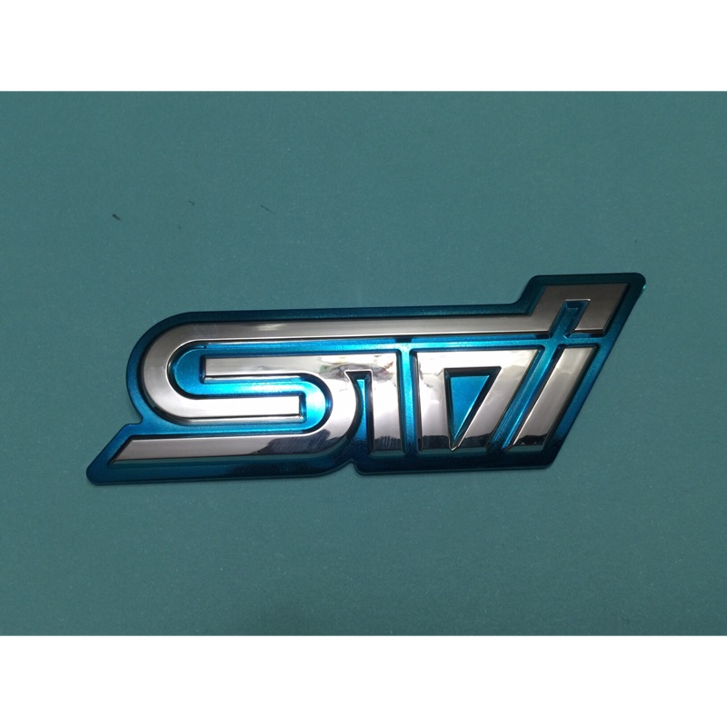 FOR 速霸陸 SUBARU STI 字體 電鍍-藍色噴漆 車貼 尾門貼 裝飾貼 立體字體