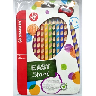 【角落文房】STABILO 德國天鵝牌 EASY colors 思筆樂洞洞色鉛筆12色組(右手版R)