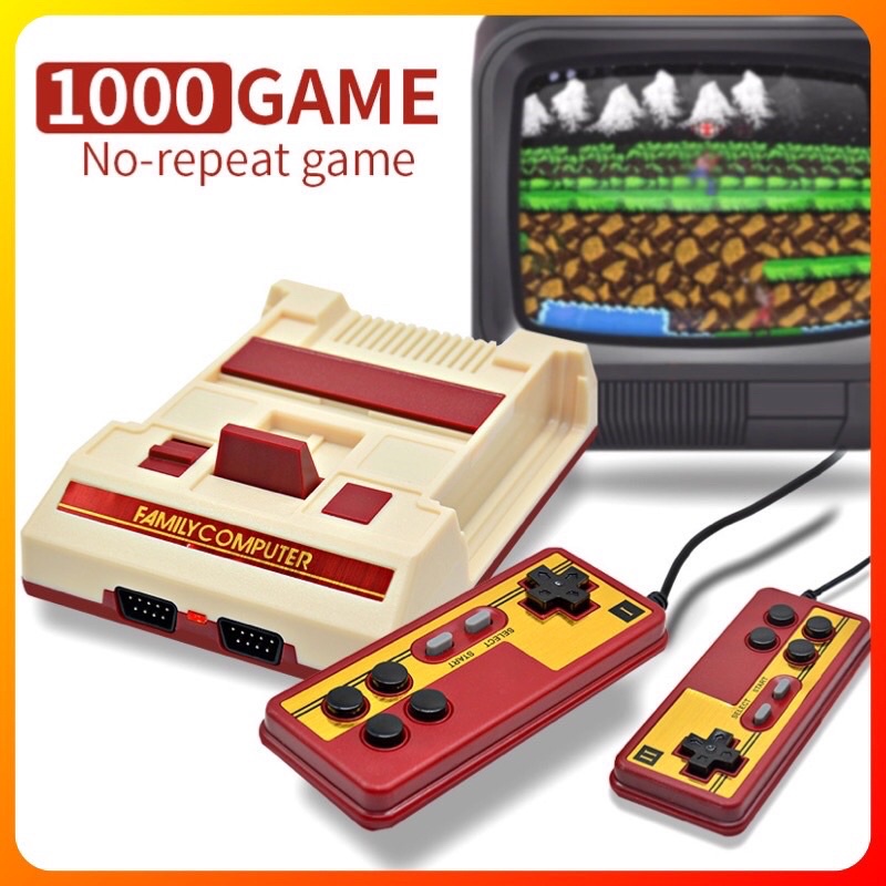 (現貨）迷你紅白機 內建1000款遊戲 超級瑪麗 雙人搖桿遊戲機 經典懷舊雙人電玩