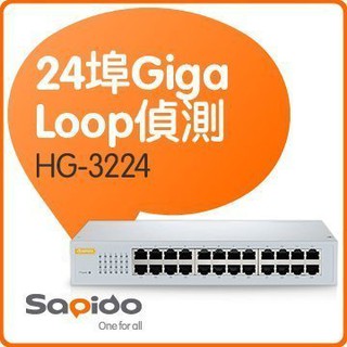 @淡水硬漢@ 全新 傻多 Sapido HG-3224 24埠Gigabit節能乙太網路交換器 1G 1000M HUB