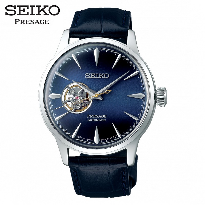 SEIKO SSA405J1《調酒師系列開芯機械錶 100%日本製》41mm/箱型弧型鏡面/藍【第一鐘錶】 SK007