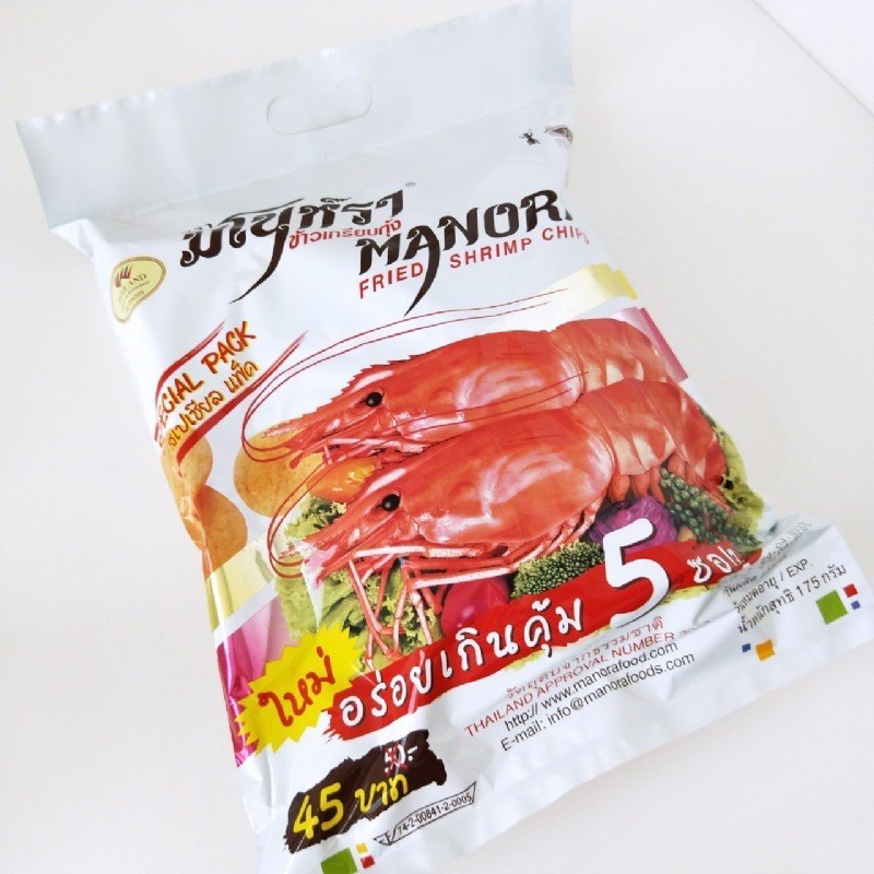 泰國 Manora 瑪努拉 巨無霸家庭號 蝦片 內附正宗泰式辣椒醬
