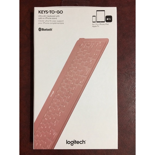 全新Logitech羅技logi Apple Keys-to-Go 超纖薄鍵盤 羅技鍵盤 藍芽鍵盤 Y-R0052粉色