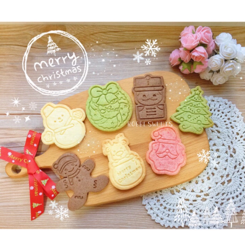 Robbi 獨家訂製 聖誕節造型餅乾 聖誕禮物交換禮物聖誕老人麋鹿雪人薑餅人雪花聖誕樹禮盒 蝦皮購物