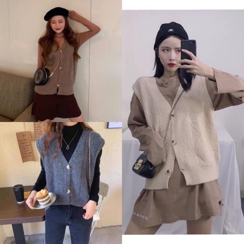 超熱賣追加款背心 390 超柔軟 仿混兔毛舒服針織背心顏色 杏咖灰 蝦皮購物