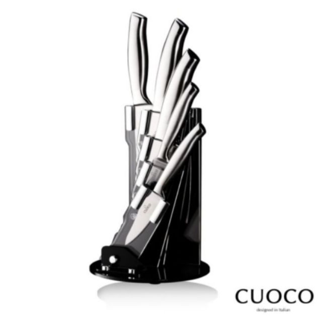 義大利 CUOCO 一體成形高級不鏽鋼刀具6件組