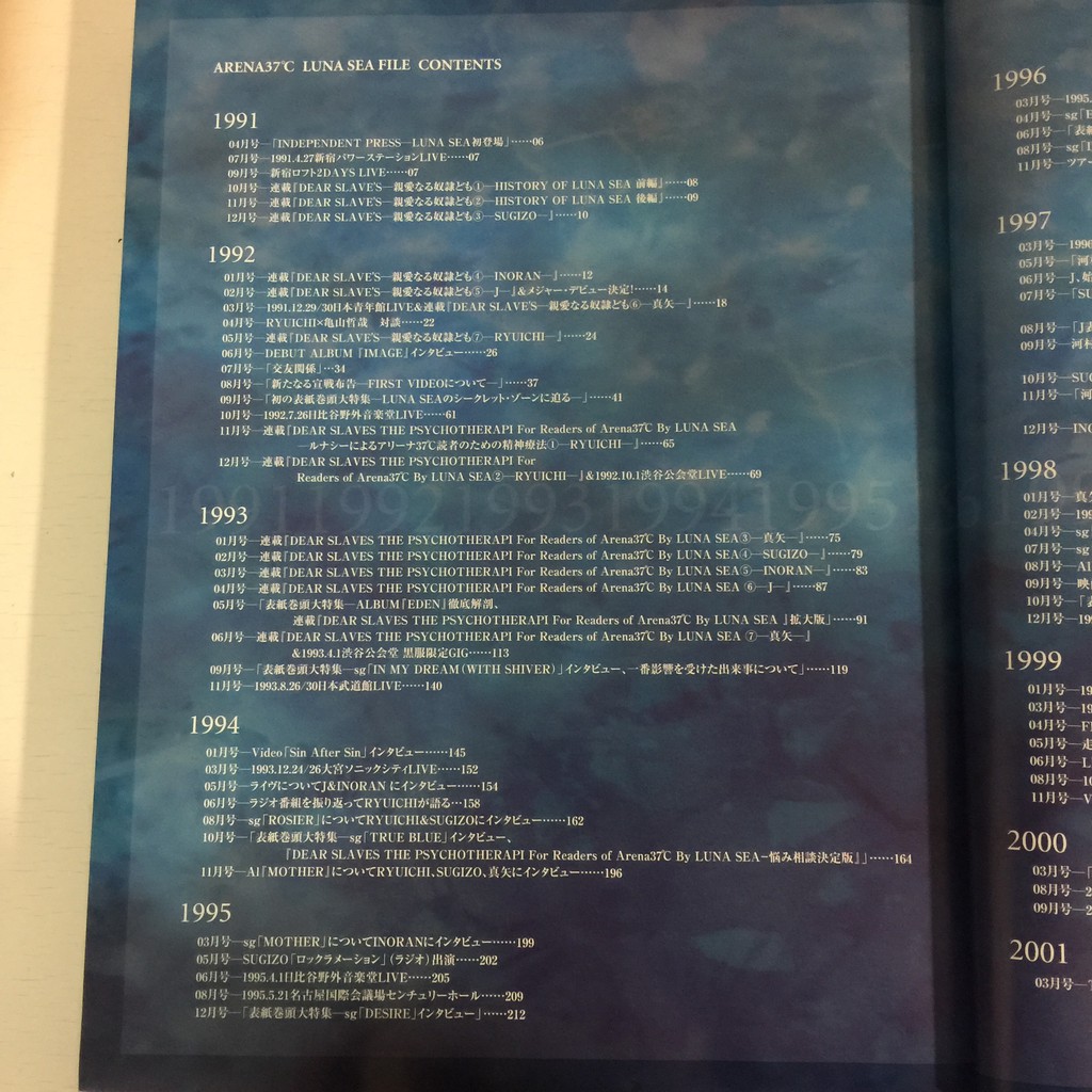 Arena 37 Luna Sea File 月之海 河村隆一 Ryuichi Sugizo Inoran J 真矢 蝦皮購物