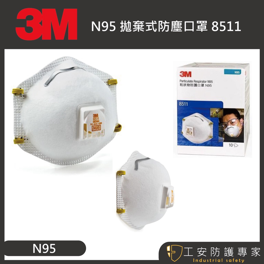 【工安防護專家】【3M】8511 N95 (公司貨正品) 拋棄式防塵口罩  工業口罩 防PM2.5 1盒(10入)