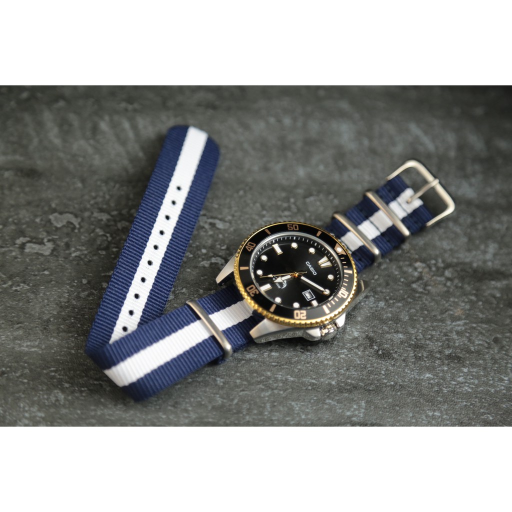 藍白藍色18mm 20mm  22mm Nylon Watch Strap尼龍NATO zulu G10四環時尚軍用錶帶