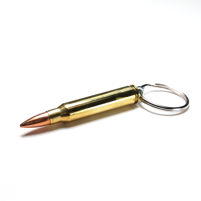 Bullet - 223口徑 真實步槍子彈鑰匙圈（黃銅）復古金屬創意造型質感鑰匙扣 個性潮牌鑰匙吊飾掛飾 生存遊戲裝備