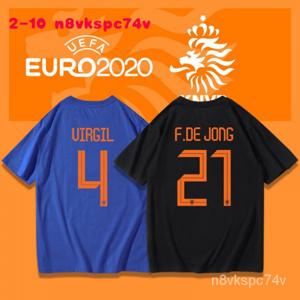 2021歐洲杯T恤荷蘭隊球衣德容德佩范戴克羅本范佩西隊服足球短袖-BH