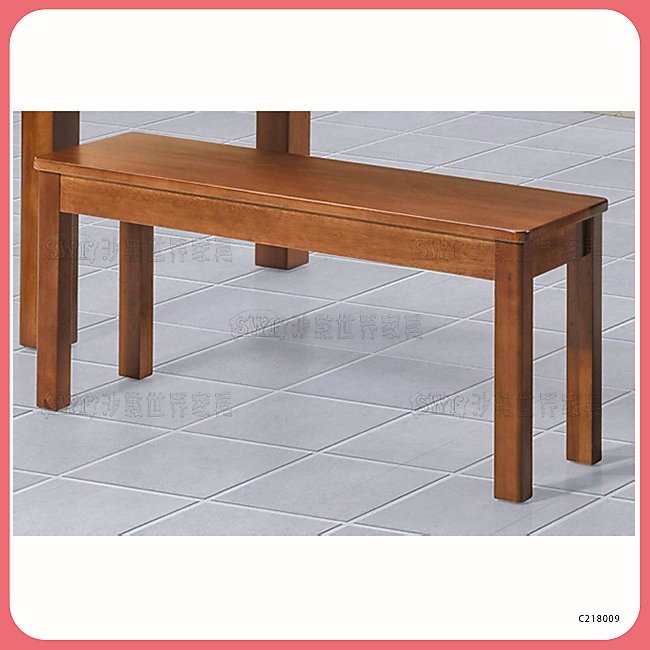 【沙發世界家具】三人柚木色板凳椅〈D489411-09 〉書桌椅/造型椅/會客椅/休閒椅/會客椅/餐椅