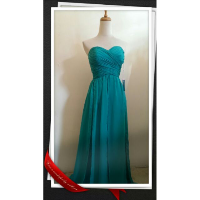 sasa婚紗禮服 愛心胸綠色雪紡禮服出售 出售