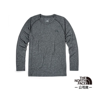【美國 The North Face】男 FlashDry 閃電快乾長袖快排衣.機能性吸濕排汗衣 4NA7-DYZ 深灰