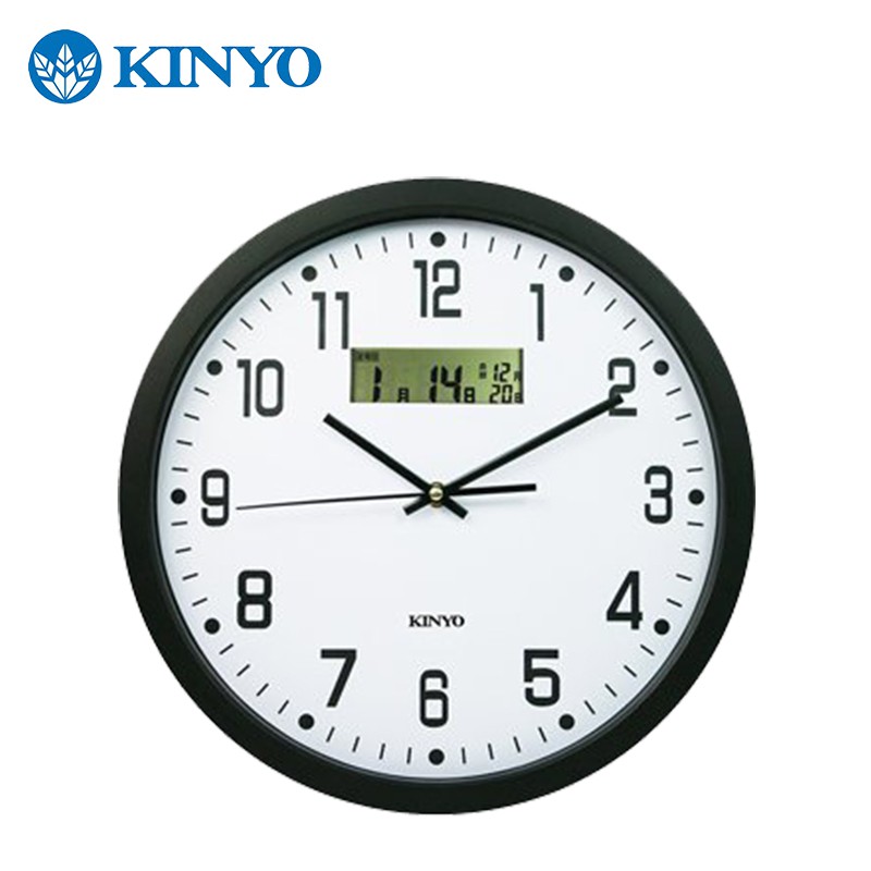KINYO 耐嘉 日曆掛鐘 14吋 LCD顯示 時鐘 電子鐘  靜音掃描機芯 CL-151 【24H出貨】
