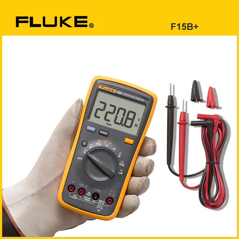 Fluke 15B+ 17B+ 數字萬用表自動量程 4000 計數 AC/DC 電壓電流電阻表電容頻率測試儀