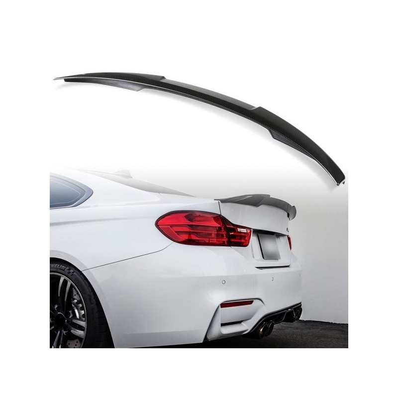 BMW F82 M4 Coupe雙門轎跑車 V款 ABS尾翼後擾流板 4D碳纖維樣式