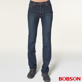 BOBSON 男款基本款深藍直筒褲(1666-52)